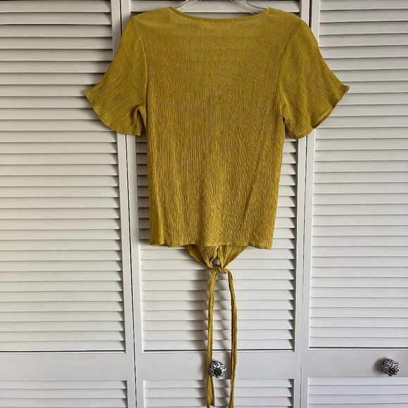 The Impeccable Pig v neck short sleeve blouse yellow women’s small - Picture 4 of 13